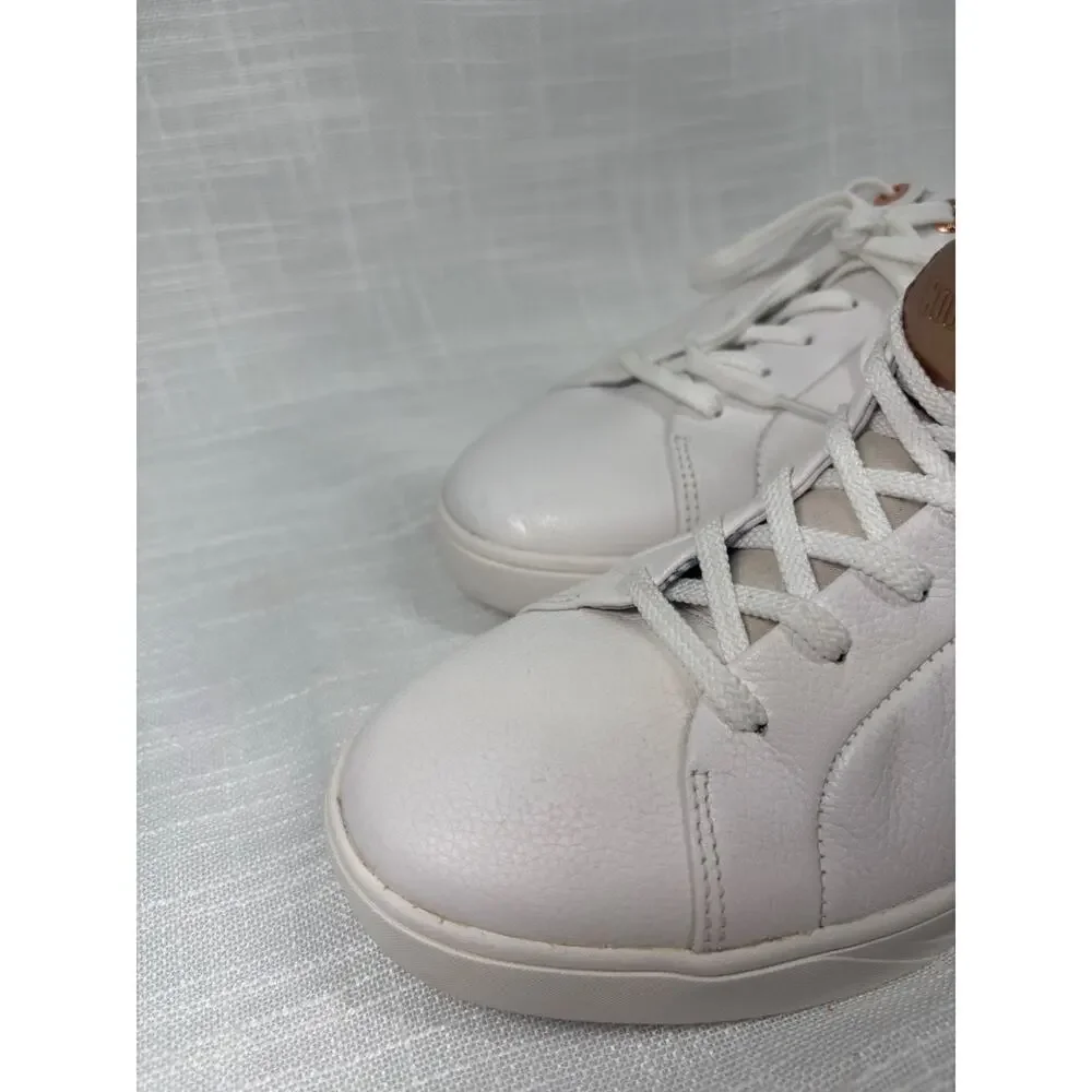 COUGAR BLOOM Leather Tennis Shoe Sneakers Sz 10 Floral Cherry Blossoms White